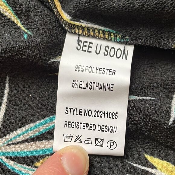 See U Soon Black Floral Casual Blouse Women’s Small - Picture 5 of 6